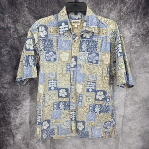 Vintage Campia Moda Hawaiian Shirt Men's Medium Floral Short Sleeve Button Up